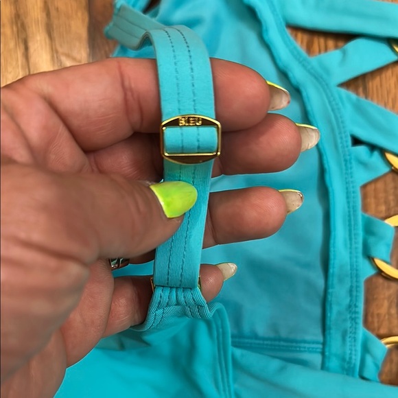 LINI Blue One-Piece Swimsuit with Classic Tank Design - Picture 5 of 10